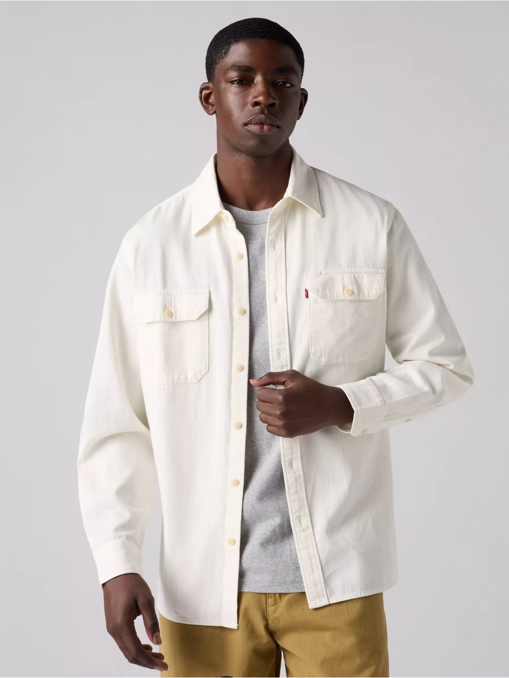 Levi's Cream Lightweight Shirt Jacket